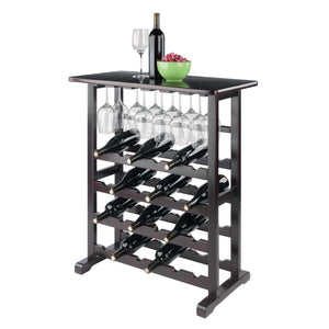 Winsome Wood Vinny 24-bottle Wine Rack In Espresso Finish - Stylish, Durable Storage For Wine & Glassware Espresso Solid Wood 92023-winsome-wood