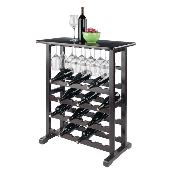 Winsome Wood Vinny 24-bottle Wine Rack In Espresso Finish - Stylish, Durable Storage For Wine & Glassware Espresso Solid Wood 92023-winsome-wood