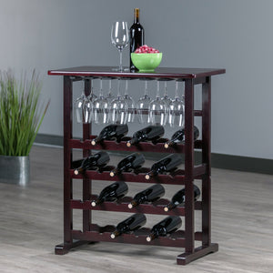 Winsome Wood Vinny 24-bottle Wine Rack In Espresso Finish - Stylish, Durable Storage For Wine & Glassware Espresso Solid Wood 92023-winsome-wood
