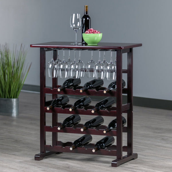Winsome Wood Vinny 24-bottle Wine Rack In Espresso Finish - Stylish, Durable Storage For Wine & Glassware Espresso Solid Wood 92023-winsome-wood