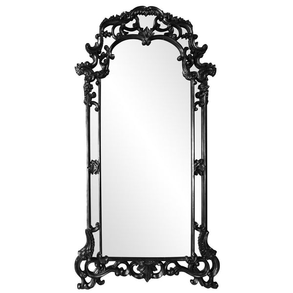 Howard Elliott Imperial Mirror With Ornate Scrolled Frame - Stunning Antique Finish For Any Room Decor Upgrade Black Polyurethane 92024bl-howard-elliott