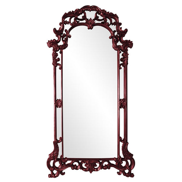 Howard Elliott Imperial Mirror With Ornate Scrolled Frame - Stunning Antique Finish For Any Room Decor Upgrade Red Polyurethane 92024bu-howard-elliott
