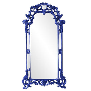 Howard Elliott Imperial Mirror With Ornate Scrolled Frame - Stunning Antique Finish For Any Room Decor Upgrade Blue Polyurethane 92024rb-howard-elliott