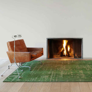 Louis de Poortere Structures Baobab Sculptural Area Rug Earthy Textured Motifs for Living Room Decor Perrier'S Green 5'7 x 7'9 120334