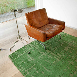 Louis de Poortere Structures Baobab Sculptural Area Rug Earthy Textured Motifs for Living Room Decor Perrier'S Green 5'7 x 7'9 120334