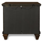 English Elm Nikol Walnut 2-Drawer Nightstand With Tapered Feets