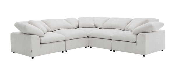 English Elm Naveen Ivory Linen 6-Piece Modular Sectional Sofa - Versatile Comfort For Stylish Living Spaces B2726S00419