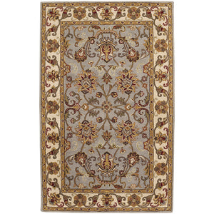 Capel Rugs Eloquent Garden: Luxurious Neoclassic Floral Design On Soft Wool For A Timeless Aesthetic Appeal Grey, Ivory 100% Wool 9205rs02060306300