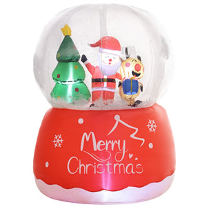 English Elm Outsunny 5.5Ft Inflatable Christmas Crystal Ball With Santa & Reindeer, Led Lights For Festive Decor W2225P249950-GIGA