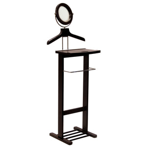 Winsome Wood Carson Valet Stand In Espresso - Elegant Bedroom Organizer With Mirror, Hanger, & Shoe Rack Espresso Solid ,Composite Wood 92055-winsome-wood