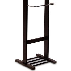 Winsome Wood Carson Valet Stand In Espresso - Elegant Bedroom Organizer With Mirror, Hanger, & Shoe Rack Espresso Solid ,Composite Wood 92055-winsome-wood