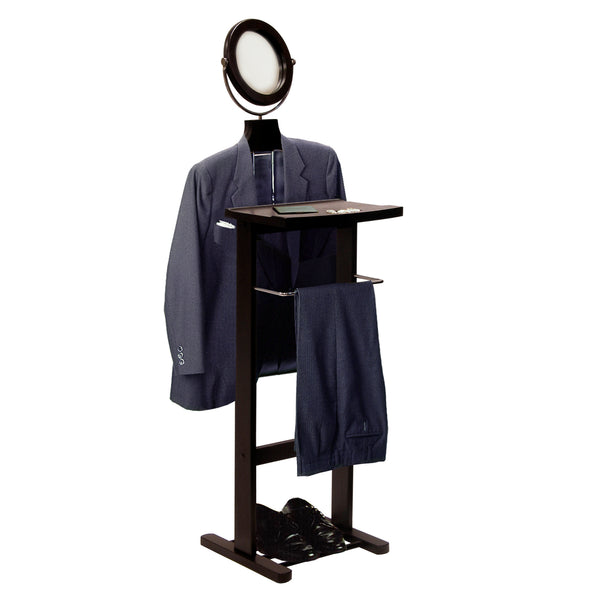 Winsome Wood Carson Valet Stand In Espresso - Elegant Bedroom Organizer With Mirror, Hanger, & Shoe Rack Espresso Solid ,Composite Wood 92055-winsome-wood