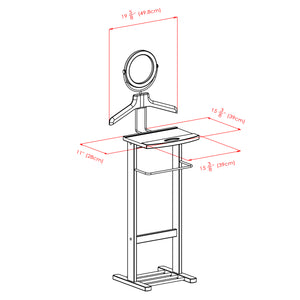 Winsome Wood Carson Valet Stand In Espresso - Elegant Bedroom Organizer With Mirror, Hanger, & Shoe Rack Espresso Solid ,Composite Wood 92055-winsome-wood