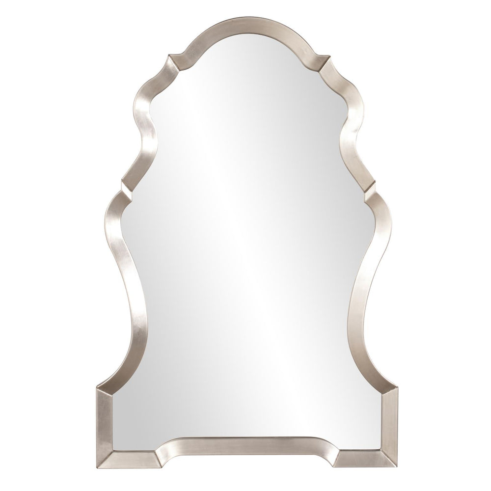 Howard Elliott Nadia Mirror - Stunning Art Deco Keyhole Design In Bright Silver Leaf, Perfect For Any Room Decor! Silver Polyurethane 92062-howard-elliott