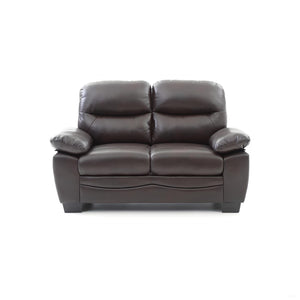 English Elm Glory Marta G674-L Loveseat with Pocket Coil Seating, PU Upholstery, Removable Backs, Durable Design Dark Brown 15 L x 60 W x 31 H B078108377