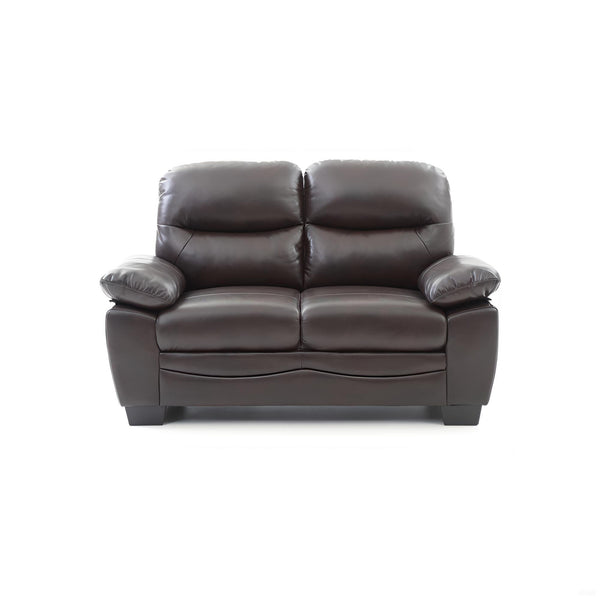English Elm Glory Marta G674-L Loveseat with Pocket Coil Seating, PU Upholstery, Removable Backs, Durable Design Dark Brown 15 L x 60 W x 31 H B078108377