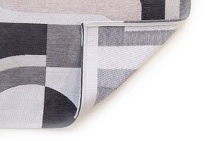 Louis de Pootere Nuance Module 100% PET Poly Mechanically Woven Jacquard Flatweave Geometric Rug Saxon Beige 7'10"