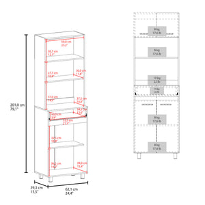 English Elm Sicilia Two-Tone Pantry Cabinet Freestanding Kitchen Storage with Dual Doors & Multiple Shelves B070P337132