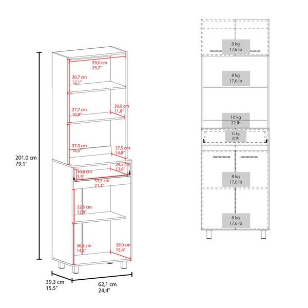 English Elm Sicilia Two-Tone Pantry Cabinet Freestanding Kitchen Storage with Dual Doors & Multiple Shelves B070P337132