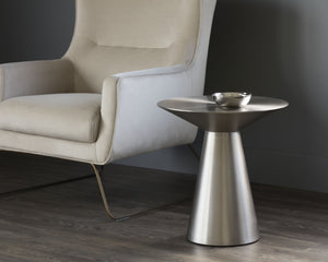 Sunpan Carmel End Table - Stunning Tapered Design for Contemporary Living Spaces, Perfect for Home or Office Stainless Steel