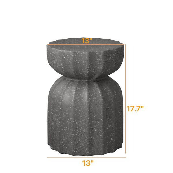 English Elm 13" Modern Outdoor Indoor Waterproof Cement Side & Coffee Table Set, Durable 265lb Capacity Patio Seating Grey W757P332043