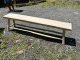 70 Inches Long Bench With Natural Teakwood Branch Legs
