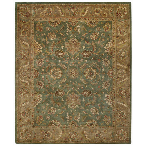 Capel Rugs Velvet-palmette Luxurious Handcrafted Traditional Rug With Opulent Motifs For Timeless Elegance Bluestone 100% Wool 9209rs02000300400