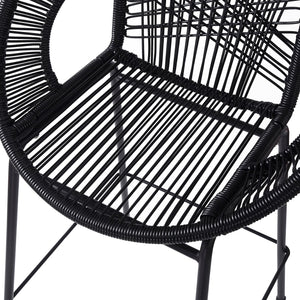 English Elm Christopher Knight Home® - Ferrara Outdoor Faux Wicker Barstool Set of 2 — Ergonomic PE Rattan Seating with Iron Frame, Durable Black N775P266222B