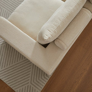 English Elm 99-Inch L-Shaped Corduroy Sectional Sofa With Chaise & 3 Pillows – Modern Comfort For Any Room! W834S00490