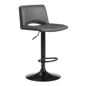 English Elm Xienna Gray Adjustable Swivel Bar Stool with Faux Leather Seat, Gas Lift, Sturdy Metal Base B2736P268596