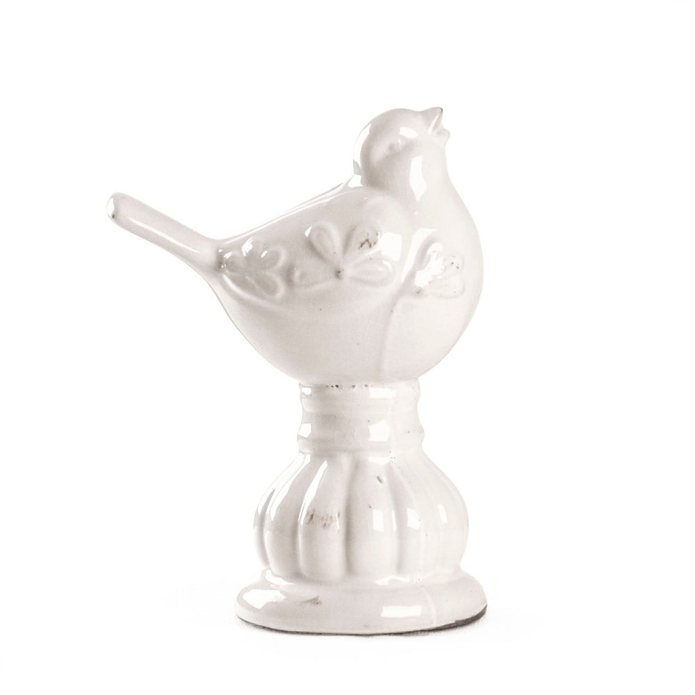 Zentique Distressed White Bird Accent Piece - Rustic Ceramic Charm For Modern Home Decor & Whimsical Style Distressed White Ceramic 9208 White