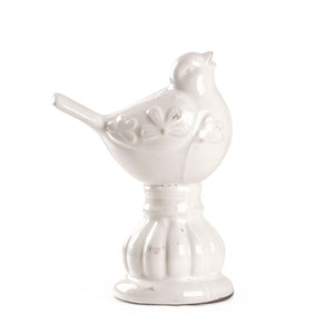 Zentique Distressed White Bird Accent Piece - Rustic Ceramic Charm For Modern Home Decor & Whimsical Style Distressed White Ceramic 9209 White