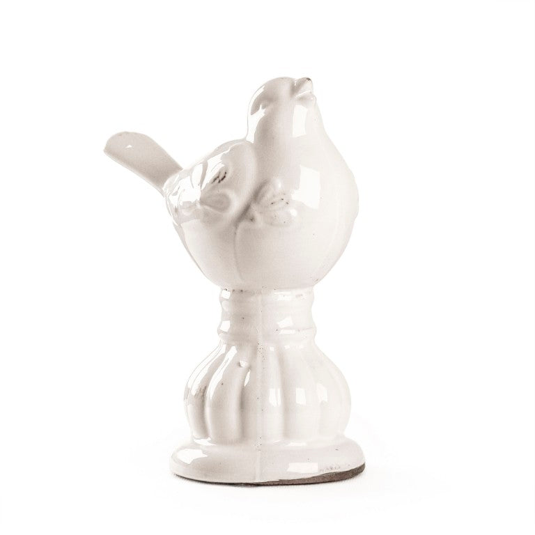 Zentique Distressed White Bird Ceramic Sculpture - Vintage Matte Glazed Accent for Cottage, Farmhouse, Coastal Decor 9209 White