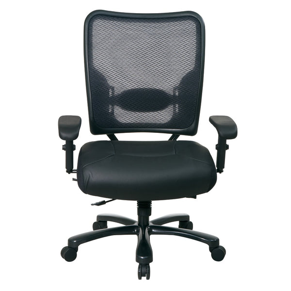 OSP Home Furnishings Big Tall Ergonomic Office Chair Breathable Mesh Back Bonded Leather Seat 400 Lb 75-47A773
