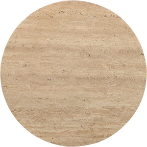 Meridian Furniture Fontelina Stone Top Pedestal Bistro Table with Sculptural Base for Intimate Dining Spaces Travertine Travertine 920Travertine-DT30