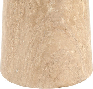 Meridian Furniture Fontelina Stone Top Pedestal Bistro Table with Sculptural Base for Intimate Dining Spaces Travertine Travertine 920Travertine-DT30