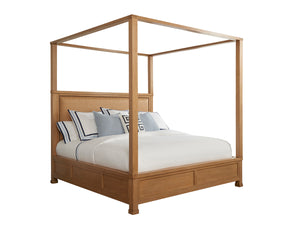 Lexington Barclay Butera Shorecliff Canopy Bed - Coastal Elegance With Natural Raffia And Aged Bronze Trim For Timeless Style Sandstone  920-175c