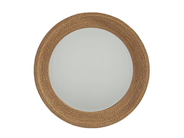Lexington Barclay Butera La Jolla Woven Round Mirror - Coastal Elegance With Textured Abaca Rope For Your Chic Home Décor Sandstone  920-201