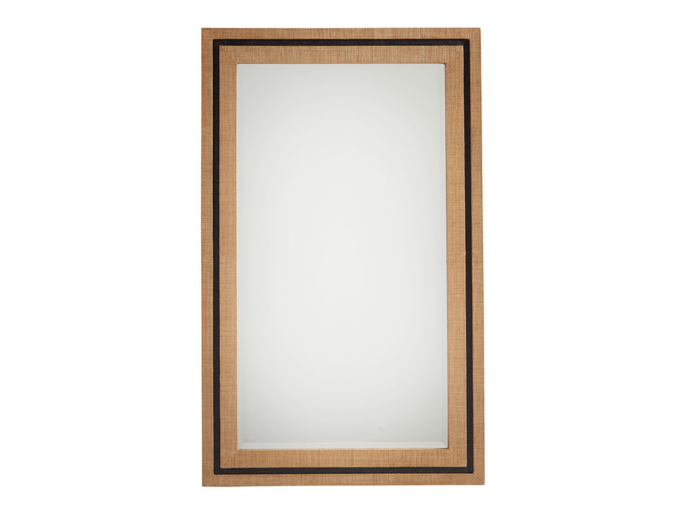 Lexington Barclay Butera La Costa Raffia Mirror - Elegant Coastal Design With Beveled Edge, Versatile Hanging Options, 44.5w X 24.5h Sandstone  920-205