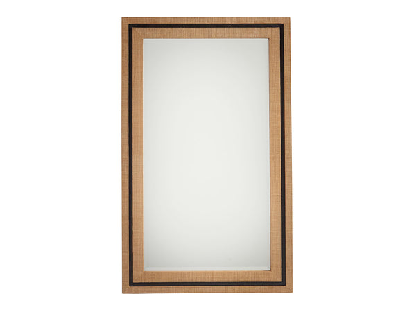 Lexington Barclay Butera La Costa Raffia Mirror - Elegant Coastal Design With Beveled Edge, Versatile Hanging Options, 44.5w X 24.5h Sandstone  920-205