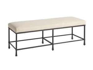 Lexington Barclay Butera Ruby Bed Bench - Elegant Coastal-inspired Design With Aged Bronze Finish And Soft Upholstered Cushion Sandstone  920-537-01