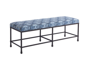 Lexington Barclay Butera Ruby Bed Bench - Elegant Coastal-inspired Design With Aged Bronze Finish And Soft Upholstered Cushion Sandstone  920-537-40