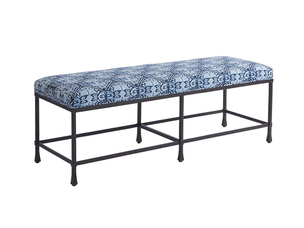 Lexington Barclay Butera Ruby Bed Bench - Elegant Coastal-inspired Design With Aged Bronze Finish And Soft Upholstered Cushion Sandstone  920-537-40