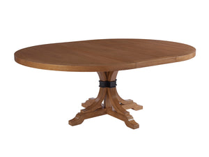Lexington Barclay Butera Magnolia Coastal-inspired Round Dining Table With Leaf, Elegant Design For Stylish Gatherings Sandstone  920-875c