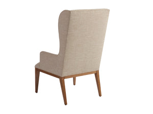 Lexington Barclay Butera Seacliff Upholstered Host Wing Chair - Coastal-inspired Elegance With Kidney Pillow For Dining Rooms Sandstone  920-883-01