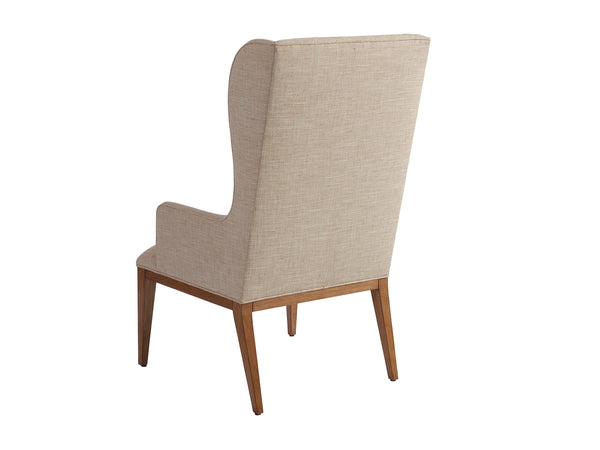 Lexington Barclay Butera Seacliff Upholstered Host Wing Chair - Coastal-inspired Elegance With Kidney Pillow For Dining Rooms Sandstone  920-883-01