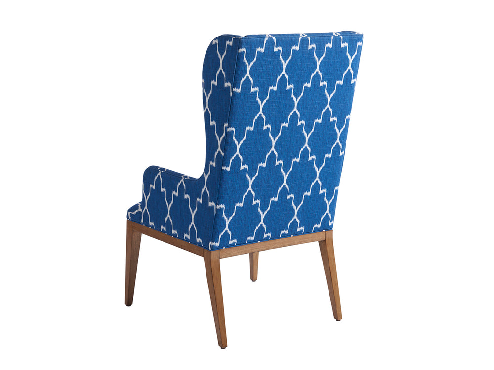 Lexington Barclay Butera Seacliff Upholstered Host Wing Chair - Coastal-inspired Elegance With Kidney Pillow For Dining Rooms Sandstone  920-883-40