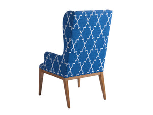 Lexington Barclay Butera Seacliff Upholstered Host Wing Chair - Coastal-inspired Elegance With Kidney Pillow For Dining Rooms Sandstone  920-883-40