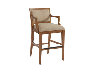 Lexington Barclay Butera Eastbluff Upholstered Bar Stool - Coastal-inspired Comfort With Sophisticated Design And Aged Bronze Accents Sandstone  920-896-01