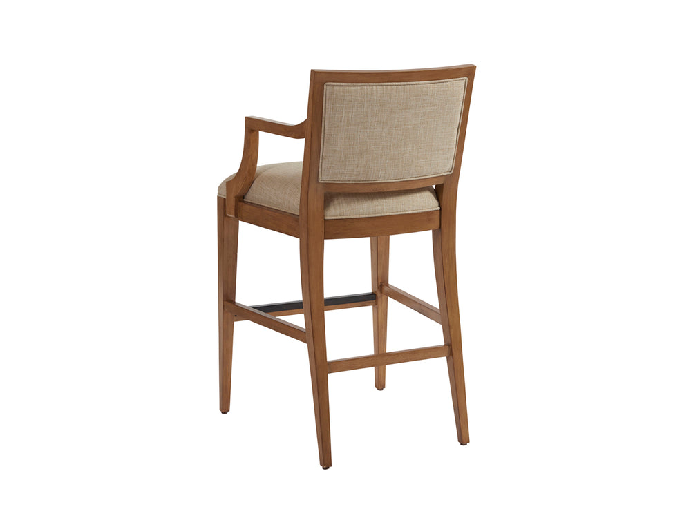 Lexington Barclay Butera Eastbluff Upholstered Bar Stool - Coastal-inspired Comfort With Sophisticated Design And Aged Bronze Accents Sandstone  920-896-01